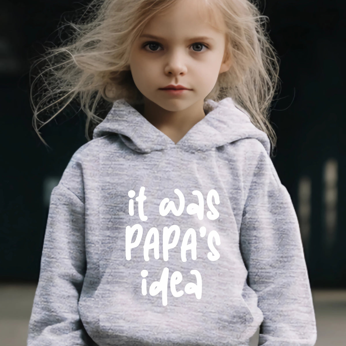 Papa's Idea Pattern Long Sleeve Hooded Sweatshirt Girls Comfy Hoodies