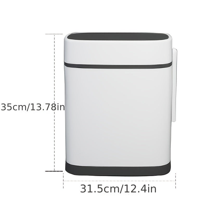 1pc Narrow Seam Trash Can with Lid