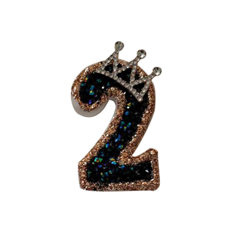 Metallic Powder Birthday Cake Number Candles With Sparkles