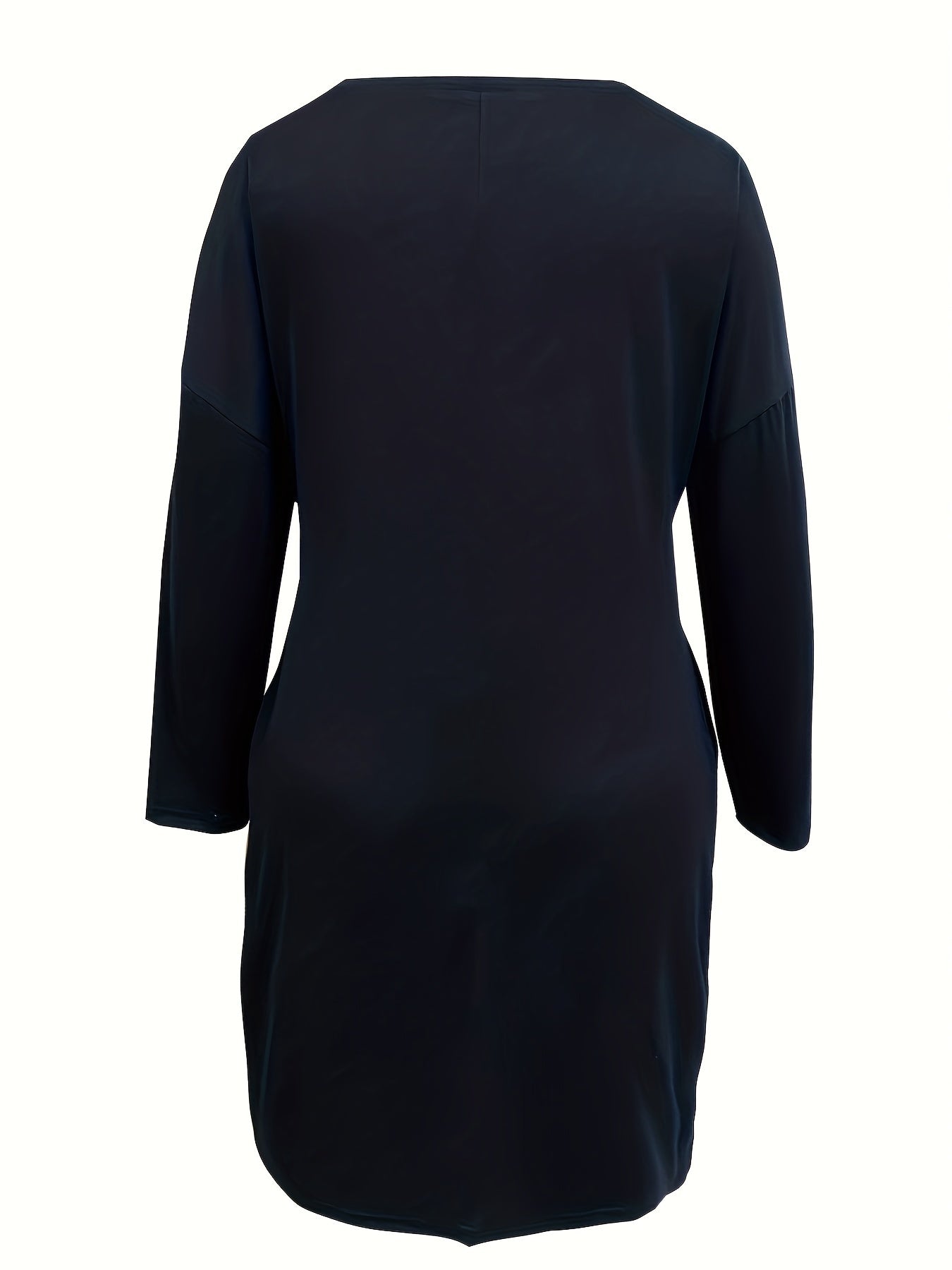  Pumpkin Print Long Sleeve Casual Dress