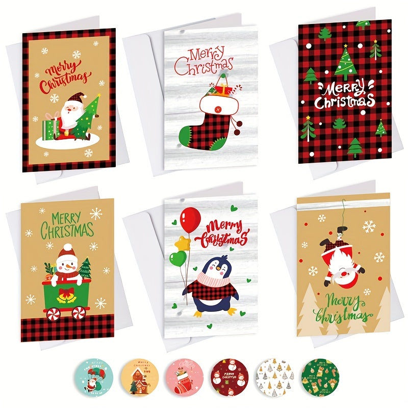 6pcs Christmas Card Set with Envelopes - Holiday Greeting Blessings