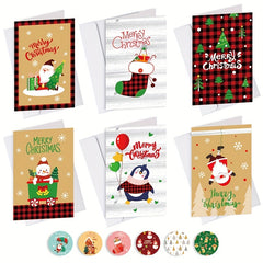6pcs Christmas Card Set with Envelopes - Holiday Greeting Blessings