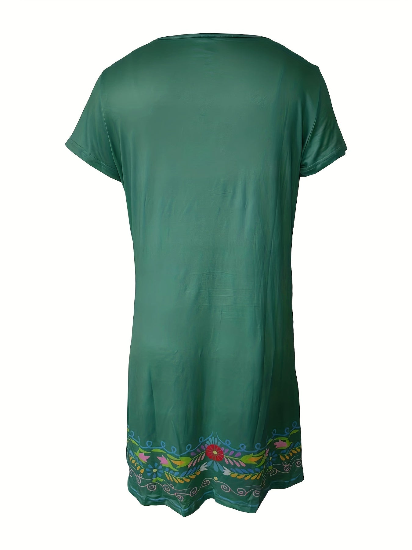  Casual Dress Women's Plus Floral Print Scallop Tee Dress