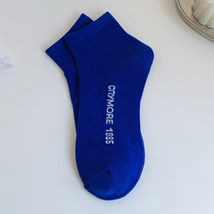 Letter Print Cotton Socks Mixed Pattern Short Socks Women's Stockings