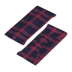 Men's Vintage Plaid Headband Navy Red Yellow Grid Pattern