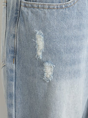  Women's Ripped Straight Leg Jeans