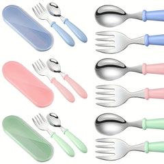 3pcs Stainless Steel Cutlery Set Fork Spoon Box