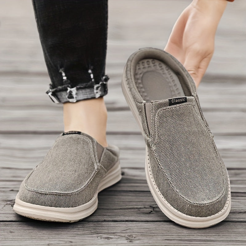 Men's Canvas Mule Shoes Lightweight Slip On Anti-Skid Sneakers