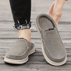 Men's Canvas Mule Shoes Lightweight Slip On Anti-Skid Sneakers