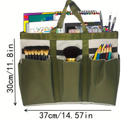 Craft Supplies Tote Bag Green Nylon Fabric Organizer Bag
