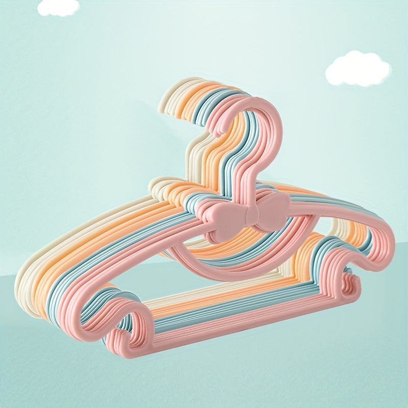 10pcs Kids Clothes Hanger PP Material Bow Wardrobe
