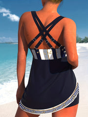  Anchor Print Tankini Two Piece Set