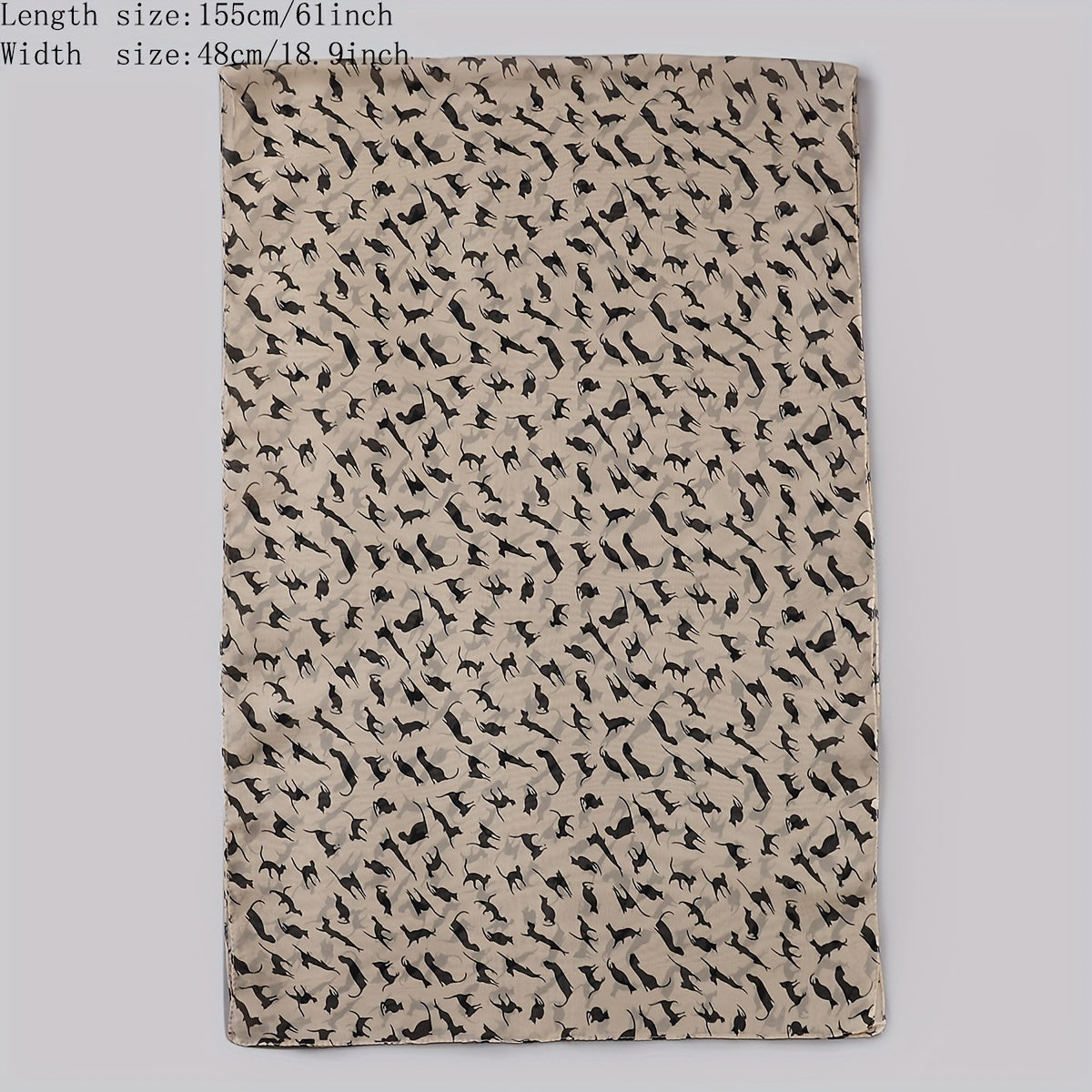 Cat Print Chiffon Scarf Solid Thin Breathable Shawl Hijab
