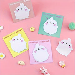 4pcs Rabbit Sticky Notes 4 Colors Cartoon Shape Low Calorie Memo Paper