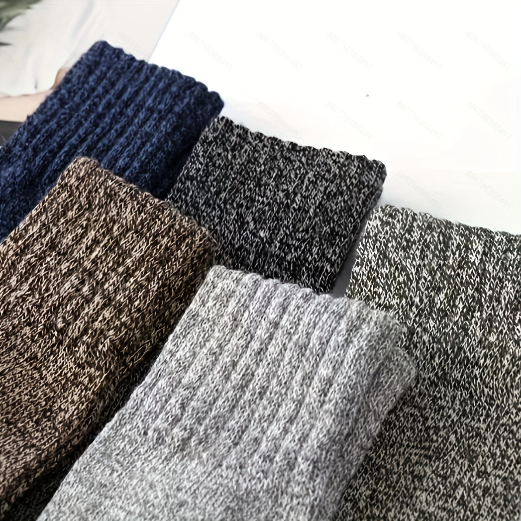 5 Pairs Men's Warm Wool Thicken Cotton Socks