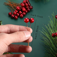 100pcs Christmas Red Foam Cherry Ball Ornaments