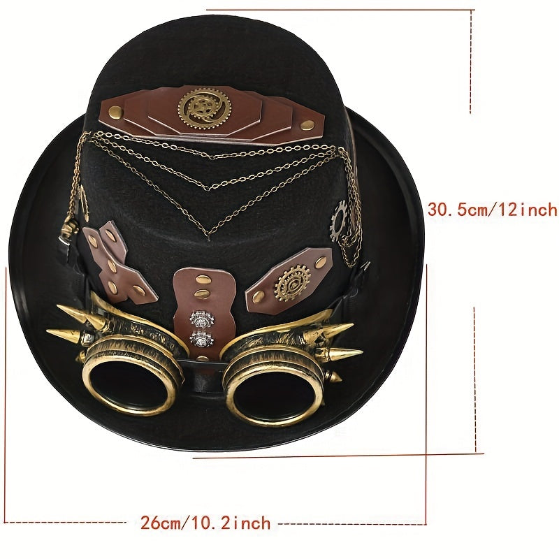 Steampunk Hats with Goggles PU Leather Men's Hat