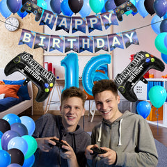 Video Game Party Birthday Decoration Set with Happy Birthday Banner