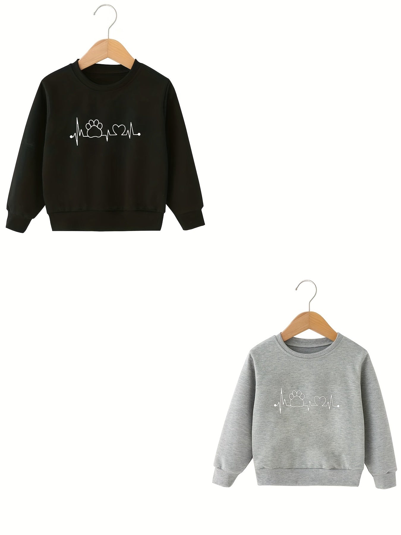 Heart Cat Claws Graphic Sweatshirt for Girls