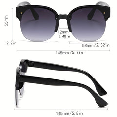 Y2K Cat Eye Sunglasses Semi Rimless UV400