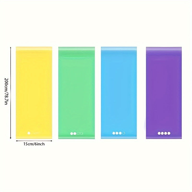 4pcs TPE Yoga Resistance Band Set Elastic Fitness Stretching Band