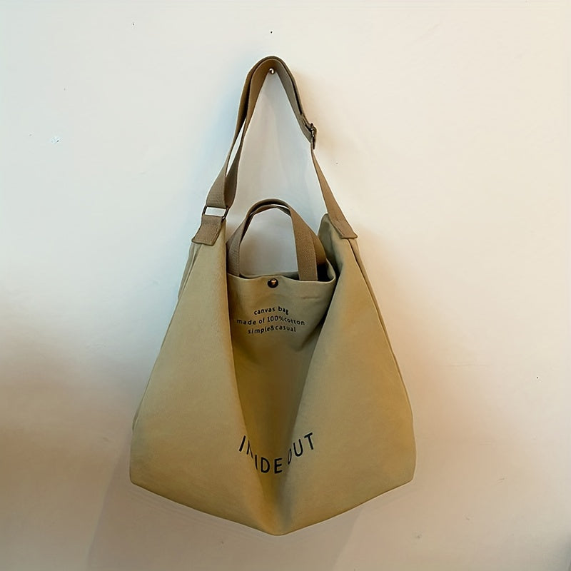 Large Capacity Canvas Tote Bag Handbag Gym Shoulder Shopping Swimming Bag