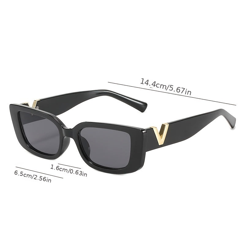 Retro Rectangle Frame Sunglasses UV Protection