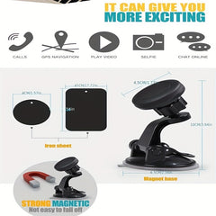 Universal Car Mount Suction Cup Phone Bracket 360 Rotation Magnetic Navigation