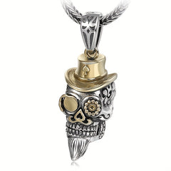 Men's Stainless Steel Skull Head Pendant Vintage Necklace