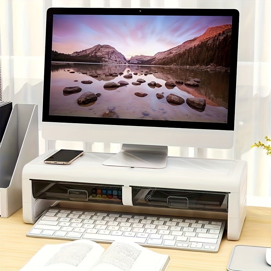 Monitor Stand Riser Desktop Computer Heightening Frame Office Storage Box