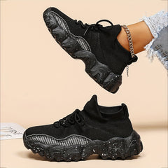 Women's Lace-Up Sports Shoes Lightweight Sock Shoes