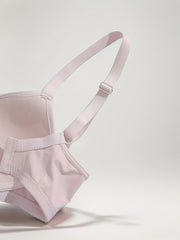 2pcs Solid T Shirt Bras Comfy Push Up Bra Women's Lingerie