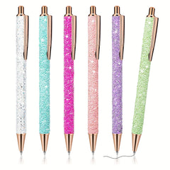 6pcs Glittery Metal Pens 1.0mm Fine Point - Perfect Gift for Kids & Teachers