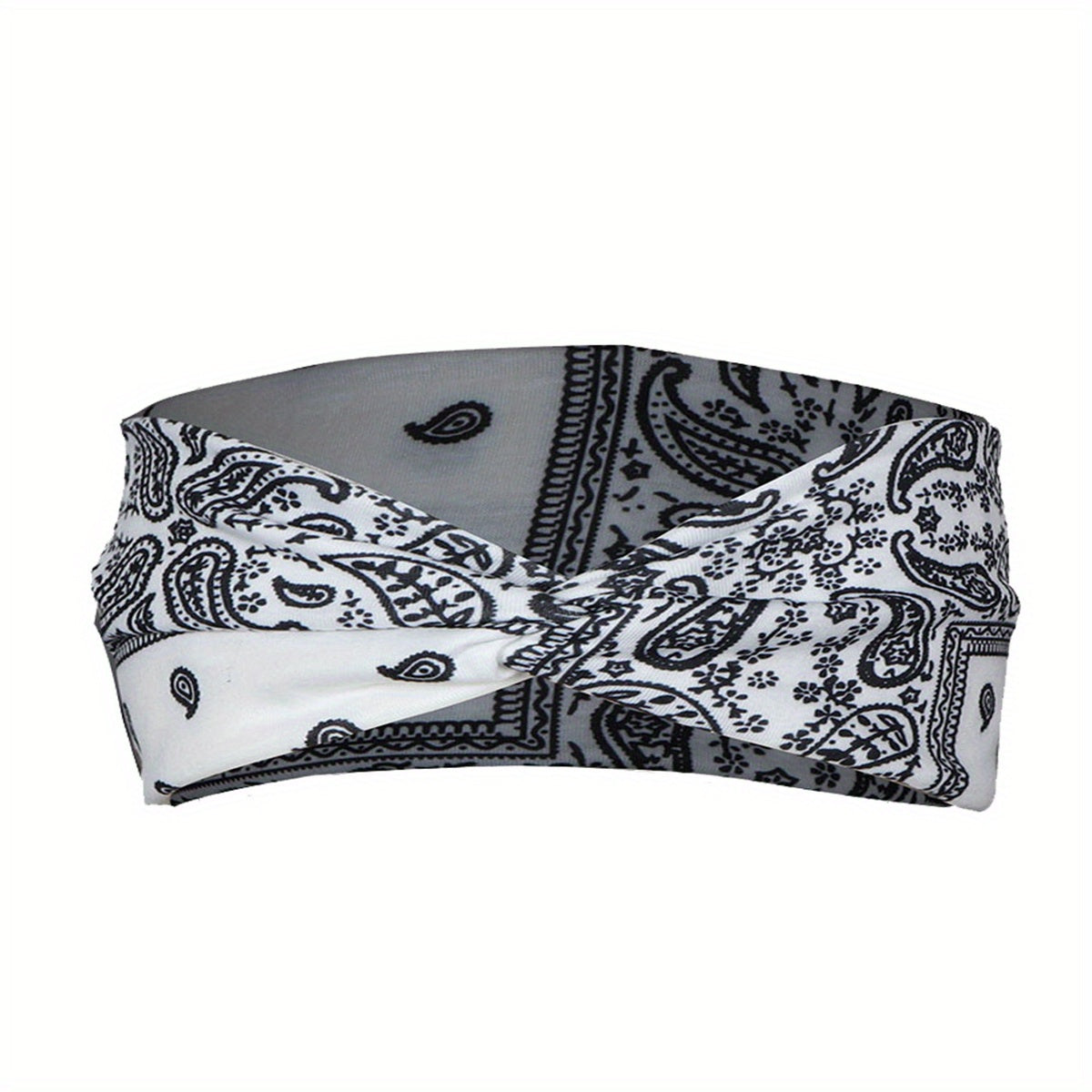 Printed Bandana Cross Knot Headband Women Sports Yoga Fitness Sweatband