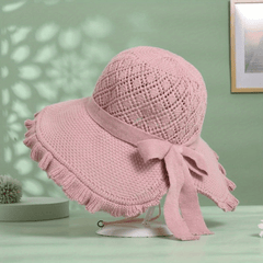 Crochet Hollow Wide Brim Sun Hat for Women