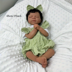 19 Inch Reborn Doll Green Gingham Dress