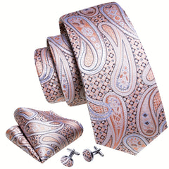 Barry Wang Paisley Floral Necktie Set