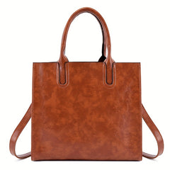 Vintage Tote Bag Set Faux Leather Handbags Crossbody Bag & Coin Purse
