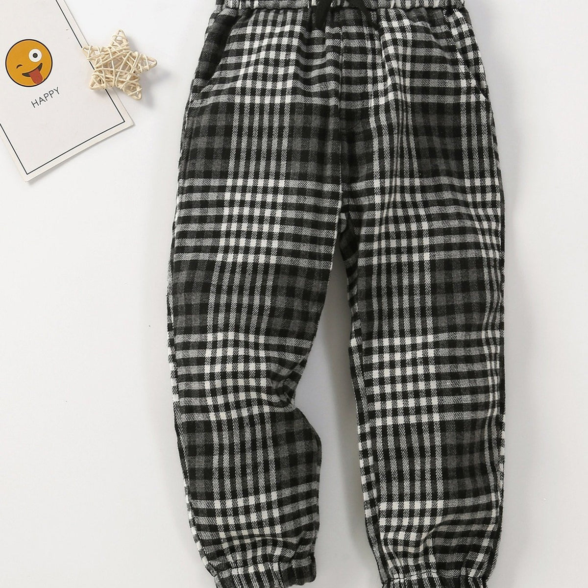 Toddler Boys Plaid Pattern Casual Pants