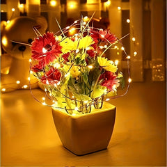 10pcs Copper Wire LED String Lights Fairy Lights Decorative Curtain Star Lights