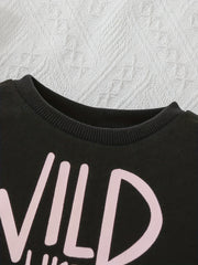 Letter Print Sweatshirt Toddler Baby Girls Pullover Top