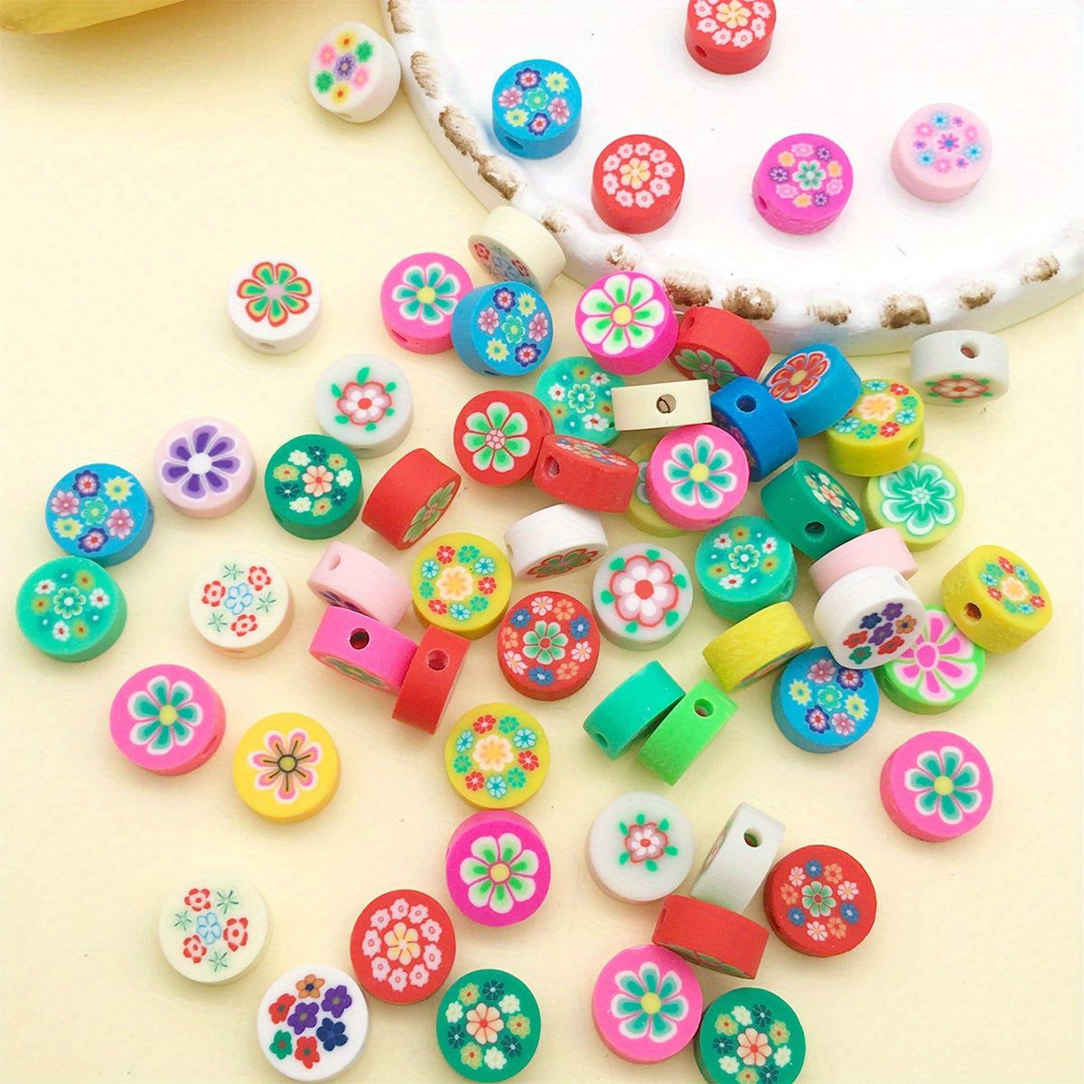 50pcs Mix Polymer Clay Beads for DIY Jewelry Making