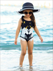 Cartoon Unicorn Print Tankini Swimsuit for Girls