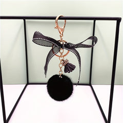 Bow Plush Ball Bag Pendant Key Chain Car Key Chain