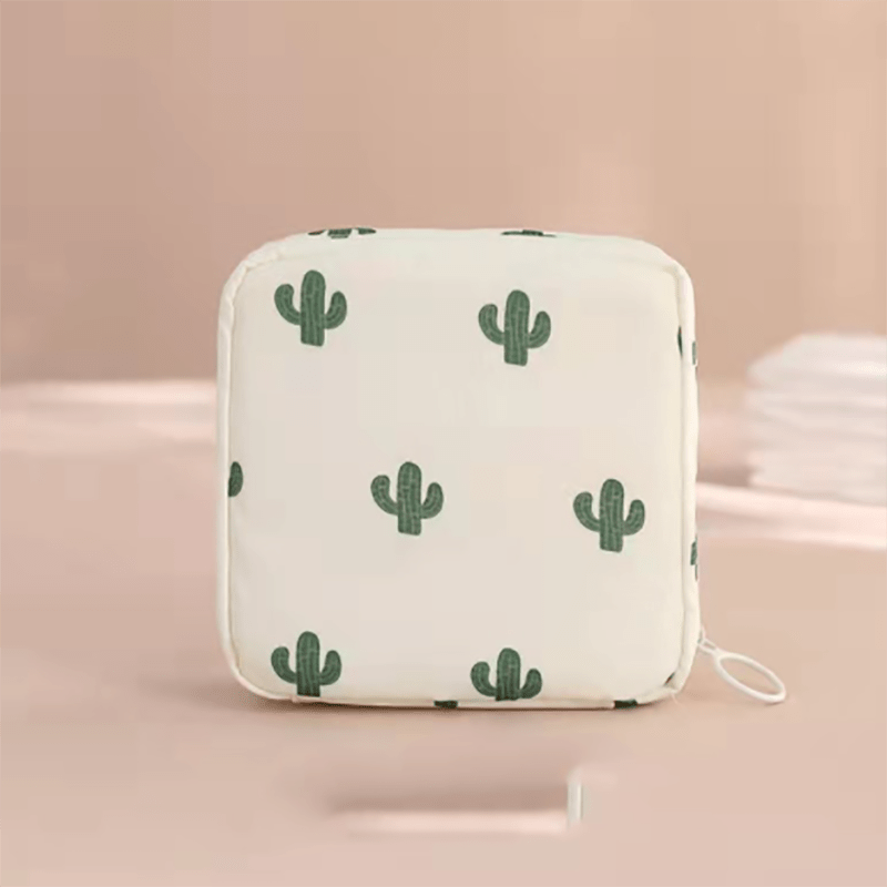 Cartoon Zipper Sanitary Napkin Bag Lipstick Key Earphone Storage Bag