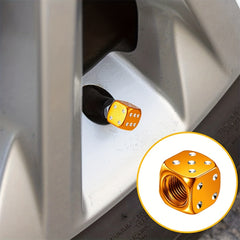 4pcs Aluminum Dice Air Valve Dust Cover Car Tire Decoration Valve Cover