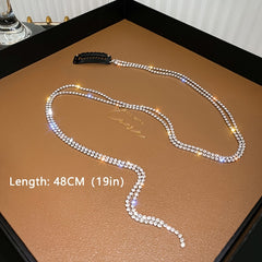 Rhinestone Chain Tassel Hair Clips Headband For Bride