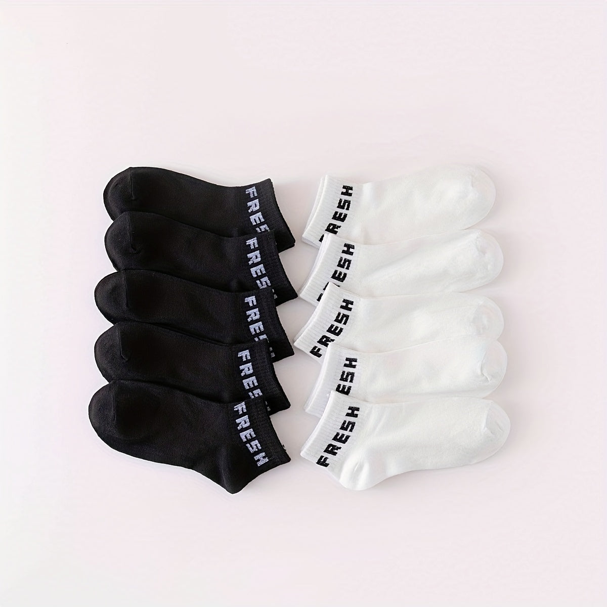 10 Pairs Letter Print Sports Short Socks Women's Stockings