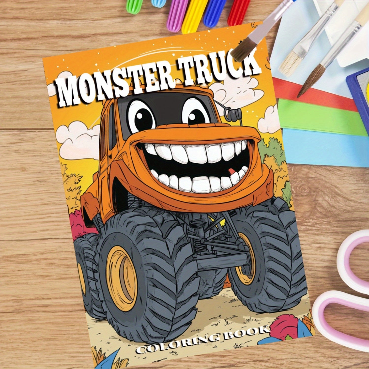 Monster Truck Coloring Book: Fun Activity for Kids & Adults