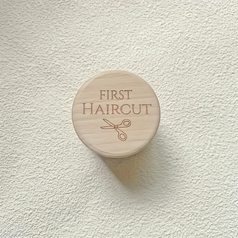 1st Haircut Wooden Keepsake Box with Scissors